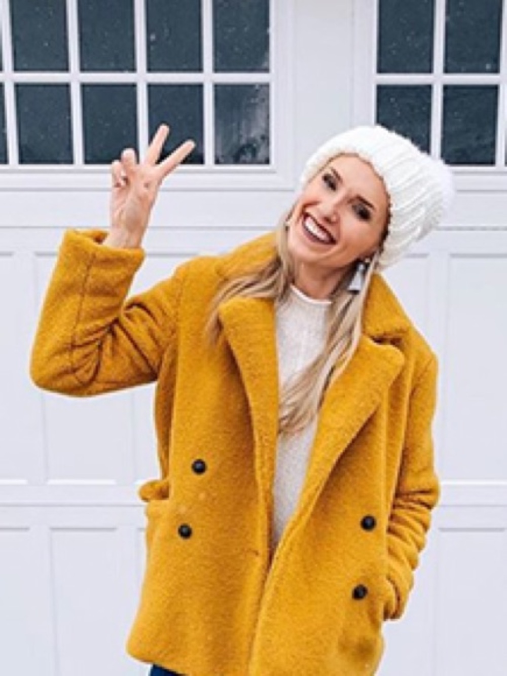 bp Mustard Teddy Coat - Double-Breasted Women’s Jacket